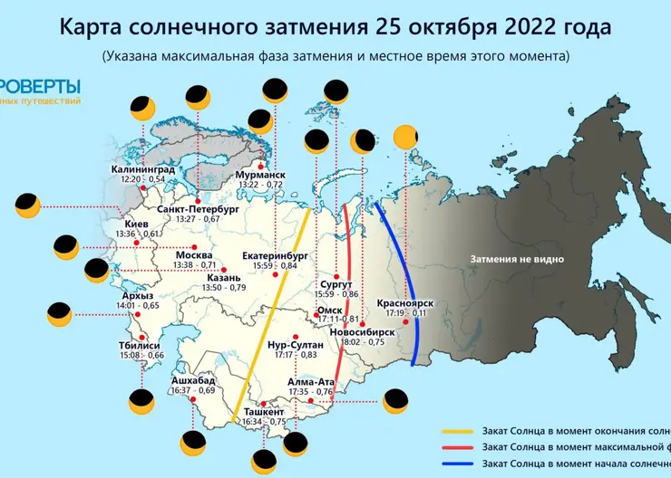 Жители Красноярска смогут увидеть солнечное затмение в октябре