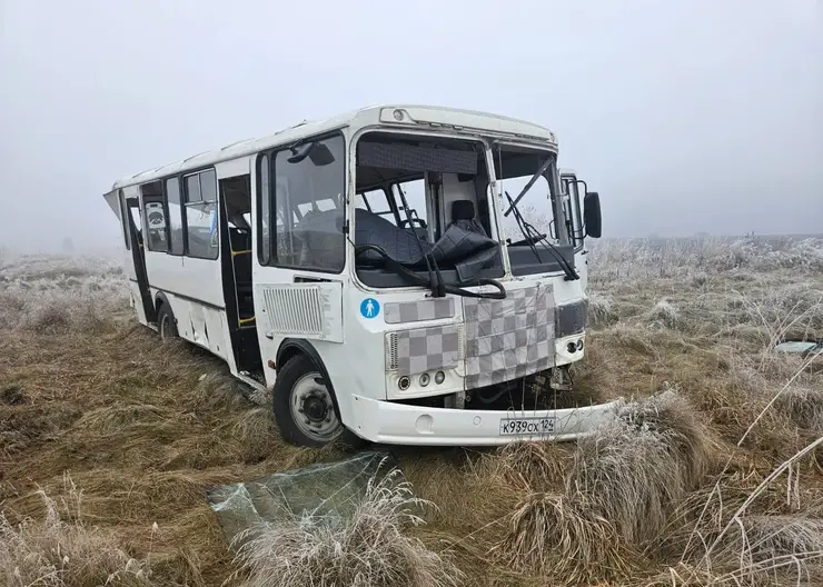 Камера зафиксировала роковой обгон автобуса на трассе в Шушенском районе
