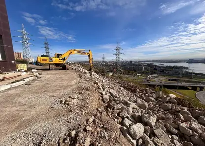 Работы по укреплению склона на улице Дачной начались в Красноярске