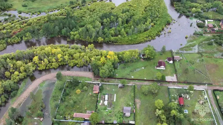 В СНТ под Читой из-за паводка подтопило дачные участки