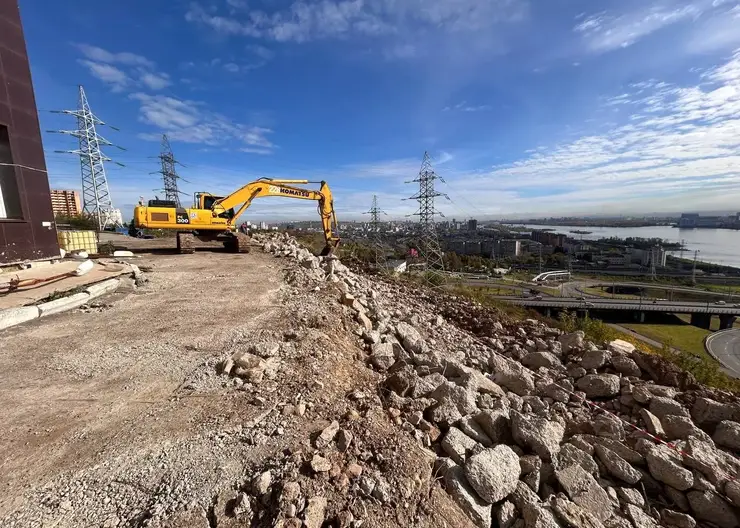 Работы по укреплению склона на улице Дачной начались в Красноярске