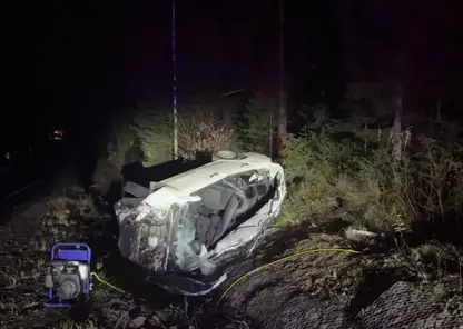 Легковушка слетела в кювет на трассе в Красноярском крае: погиб один человек