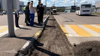 Привокзальную площадь аэропорта Красноярска обновят до конца лета