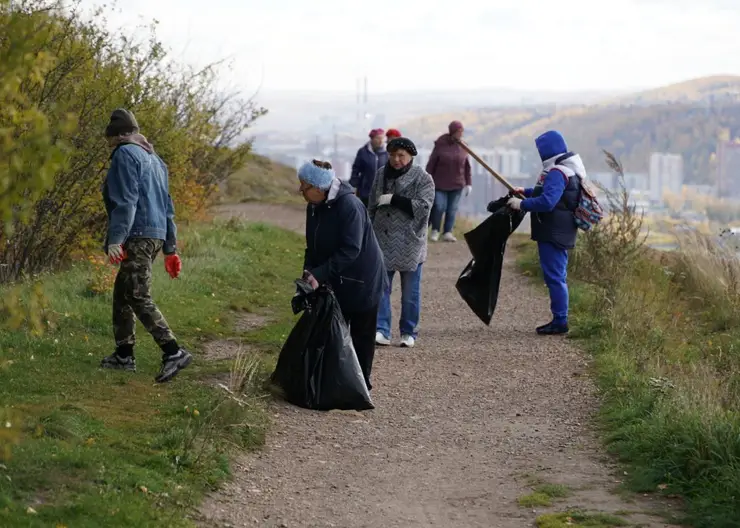 В Красноярске горожане вышли на общегородской субботник 
