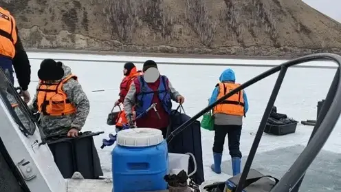 Четверо рыбаков унесло на льдине на Красноярском водохранилище