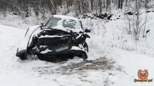 В крае на заснеженной трассе пострадала семья с детьми в ДТП с грузовиком