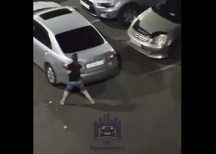 В Красноярске на улицы Елены Стасовой разъяренная девушка повредила автомобиль 