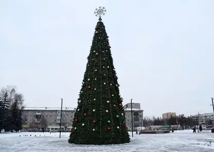 В Красноярске на площади Свердлова установили 15-метровую новогоднюю ёлку