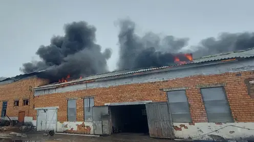 Крупный пожар произошел в гаражных боксах Назаровского района Красноярского края
