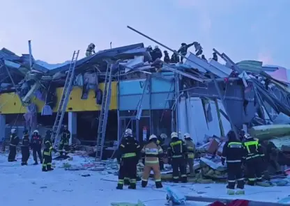 Крыша торгового центра обрушилась в Новосибирске под тяжестью снега