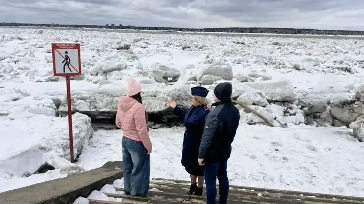СК предупреждает об опасном льде на берегах Томи