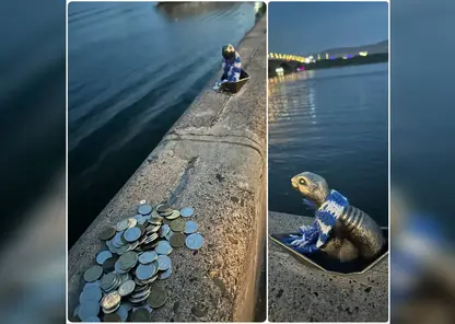 Красноярцы массово просят суслика исполнить желания и оставляют ему монетки