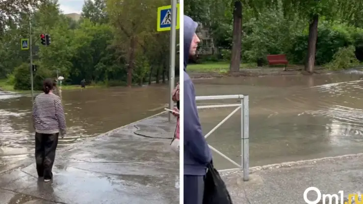 Ливень в Академгородке Новосибирска изменил маршруты автобусов из-за наводнения