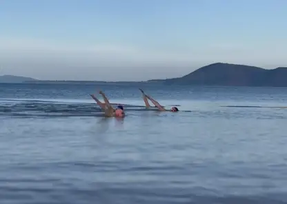 Эстафетный заплыв на открытой воде прошёл на Красноярском водохранилище