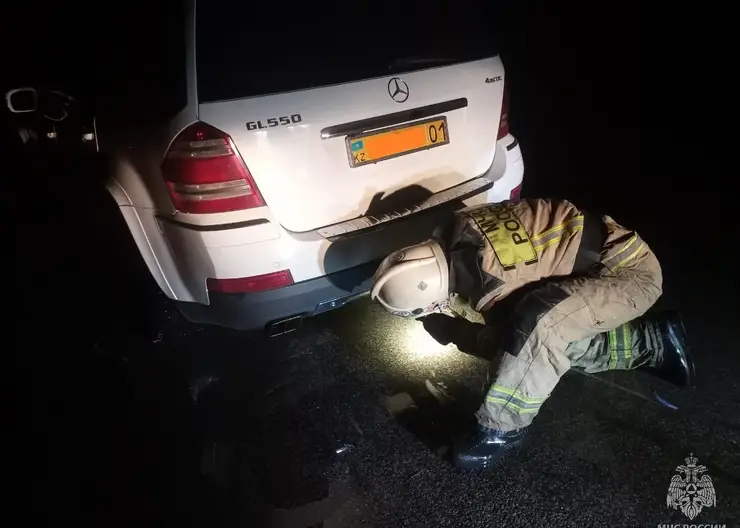 Автомобиль чуть не утонул на Алтае, когда водитель пытался проехать по затопленной дороге