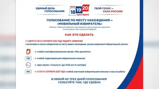 Стартовал приём заявлений для голосования по месту фактического пребывания