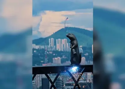 В Красноярске установили третью фигурку суслика у часовни Параскевы Пятницы