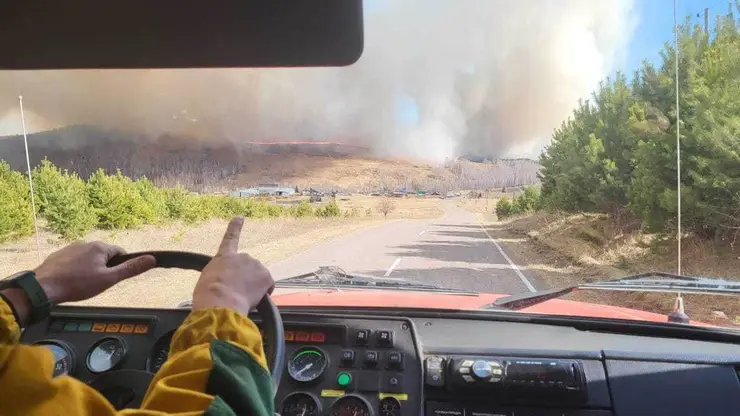 В Ермаковском районе 24 человека тушили лесной пожар