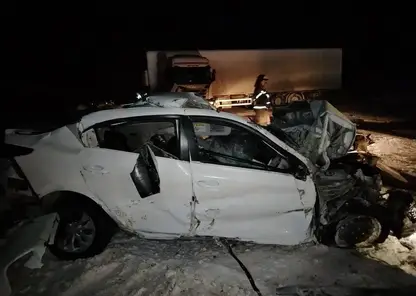 В Красноярском крае в ДТП с фурой погибли водитель легковушки и его пассажирка