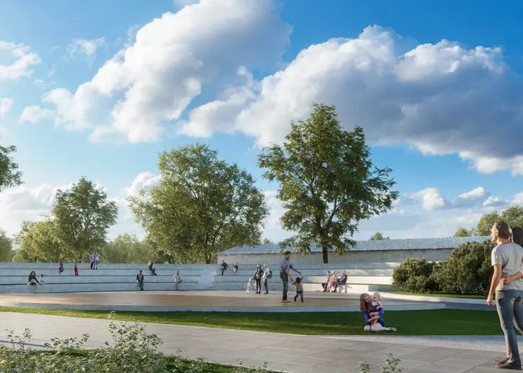 Амфитеатр со сценой и аллея для прогулок появятся в парке «Зеленый островок» в Шарыпово