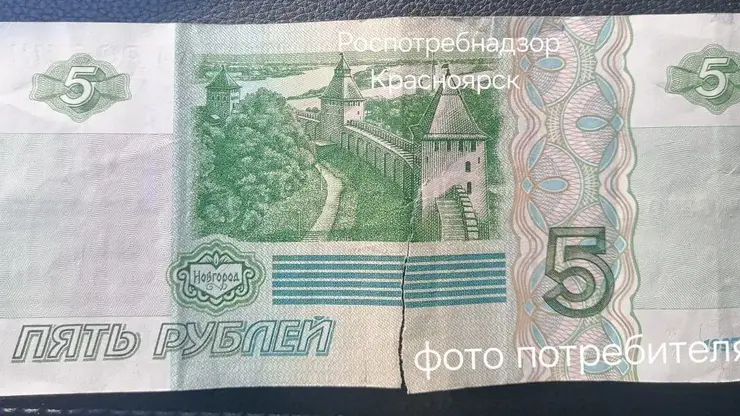 Надорванная 5-рублевая купюра стала причиной предостережения для ИП в Минусинске