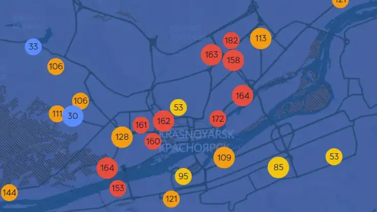 Экологические датчики впервые за долгое время зафиксировали серьезное загрязнение воздуха в Красноярске