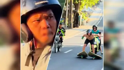 Красноярский блогер на Бали устроил серфинг по дорогам и снял реакцию местных