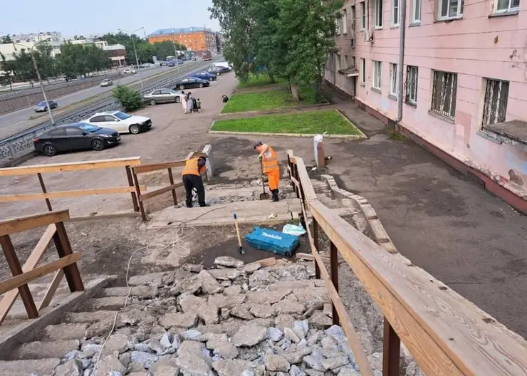 В Красноярске возобновили ремонт путепровода на Мичурина и мостов через Качу