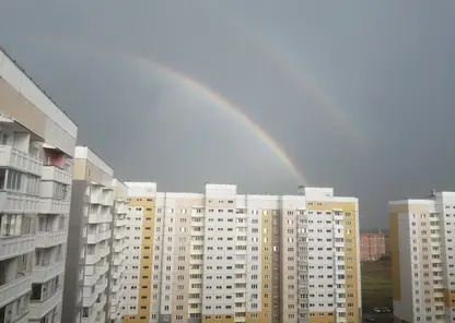 В Красноярске жители Солнечного заметили двойную радугу