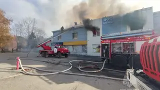 Крупный пожар произошёл в Назарове Крупный пожар произошёл в Назарове