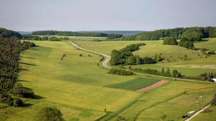 aerofotosnimok-sel-skohozaistvennyh-ugodii-pod-cistym-nebom-v-regione-eifel-germania