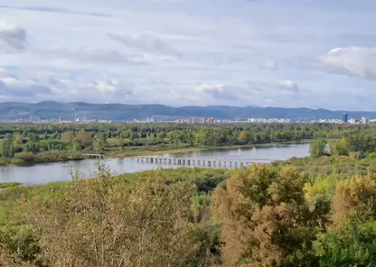 Красноярск вид город погода мост