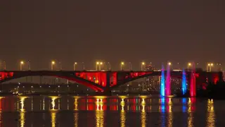 Красноярск поддержит футболистов «Енисея» 11 мая водно-световой иллюминацией