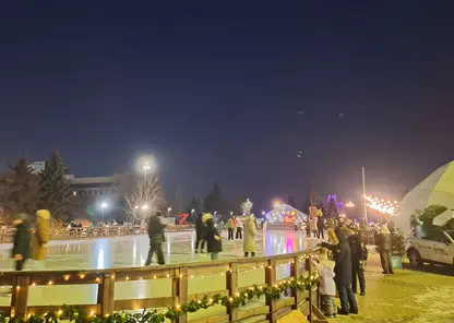 Каток на стрелке зима