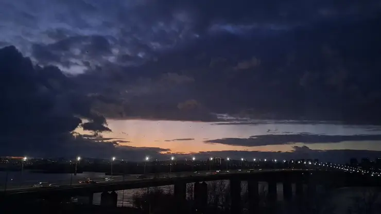 погода вечер октябрьский мост небо